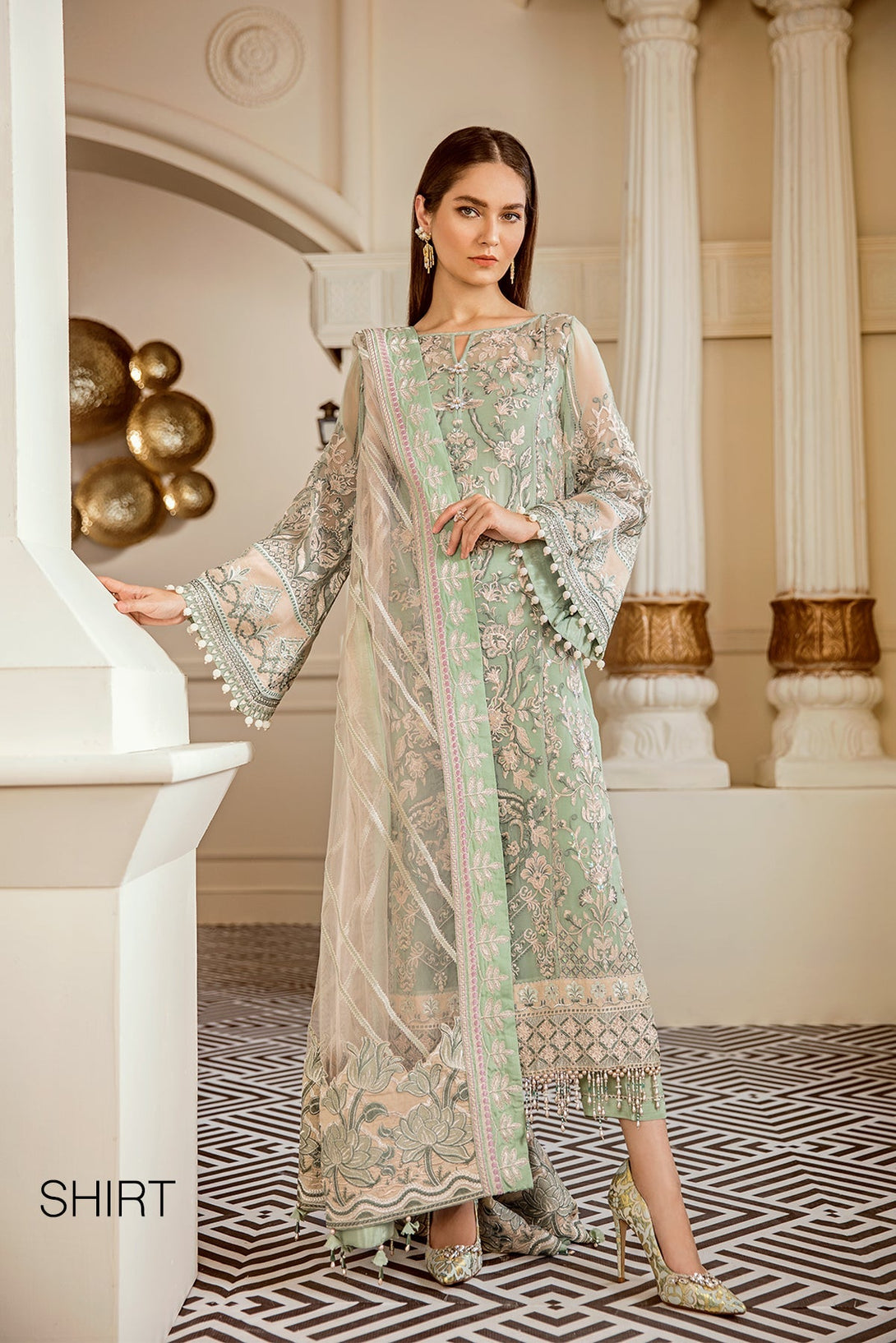Buy Baroque Dress CH06-05 – Embroidered Net  Pakistani Luxury Wear
