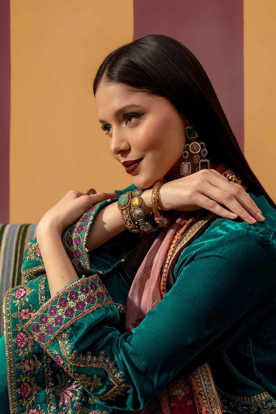 3 Pc Dyed Velvet Suit | MB - USW24 - 604 - NEW NAMAL PRET