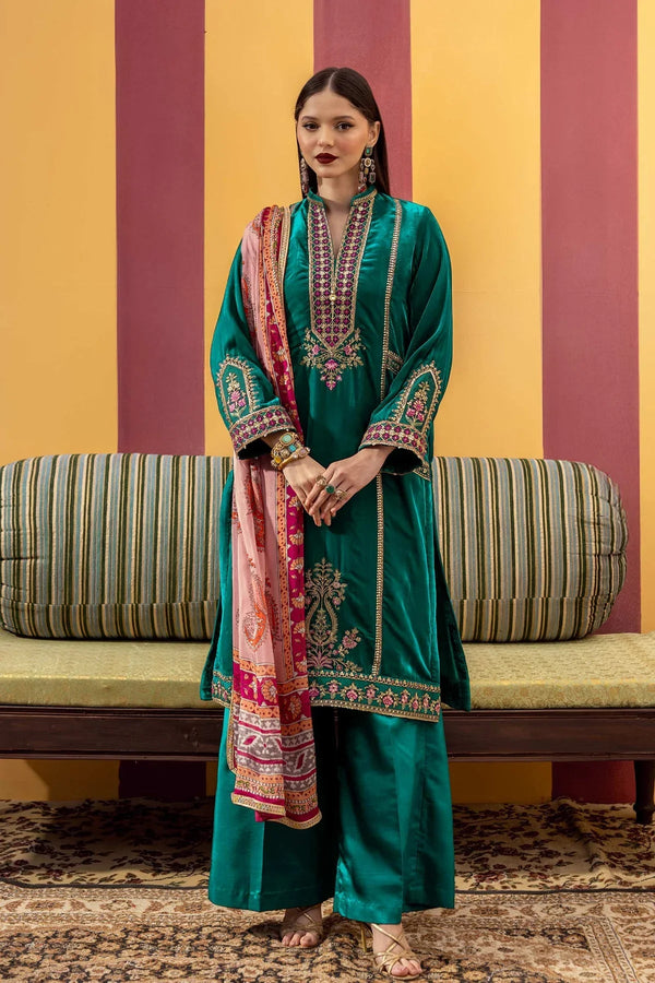 3 Pc Dyed Velvet Suit | MB - USW24 - 604 - NEW NAMAL PRET