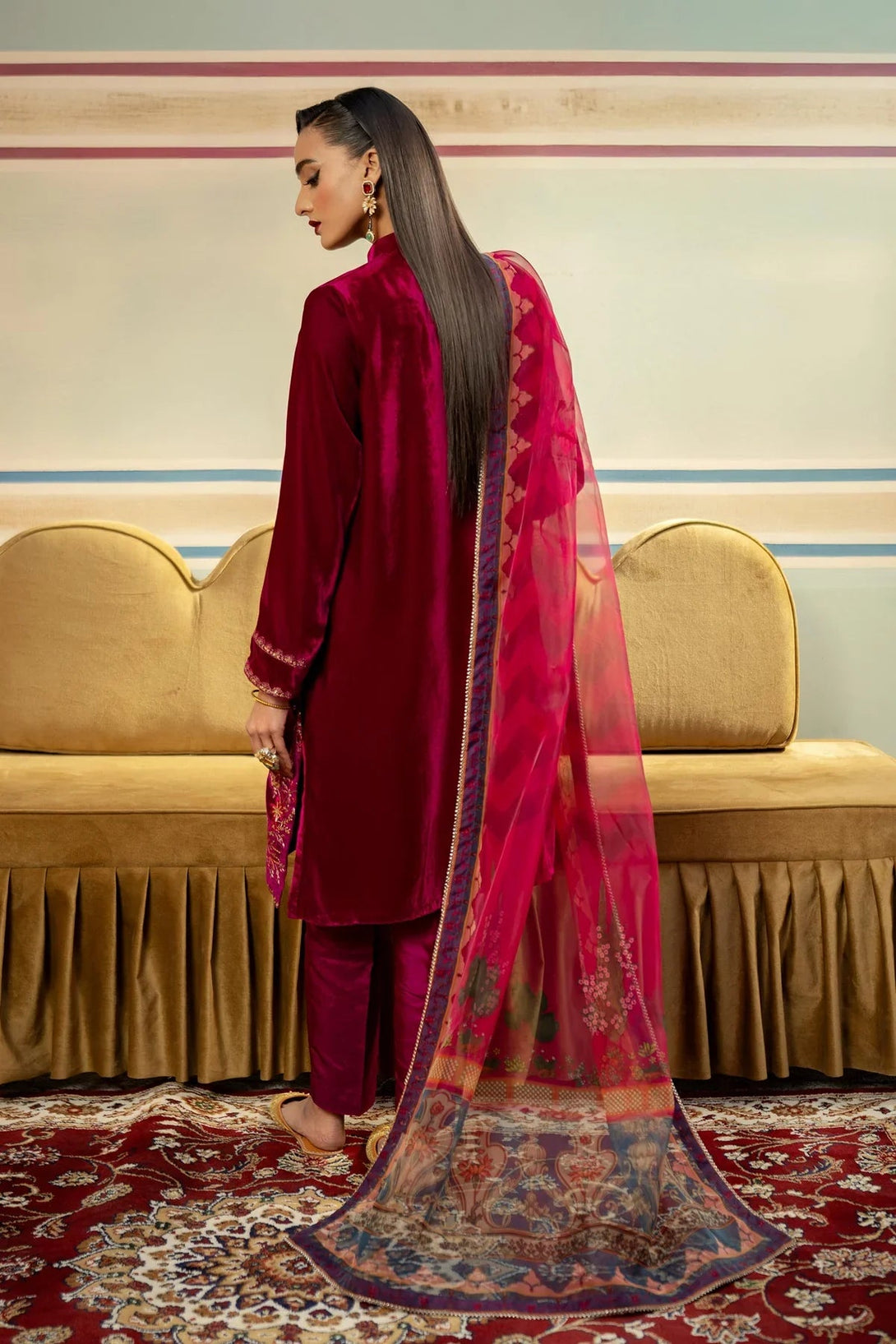 3 Pc Dyed Velvet Suit | MB - USW24 - 605 - NEW NAMAL PRET