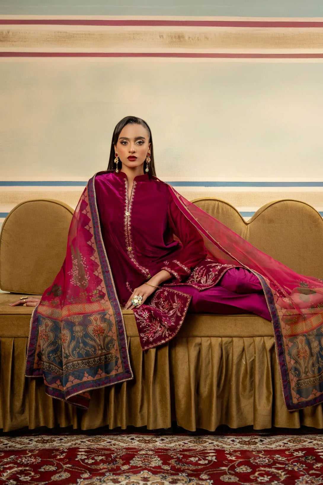 3 Pc Dyed Velvet Suit | MB - USW24 - 605 - NEW NAMAL PRET