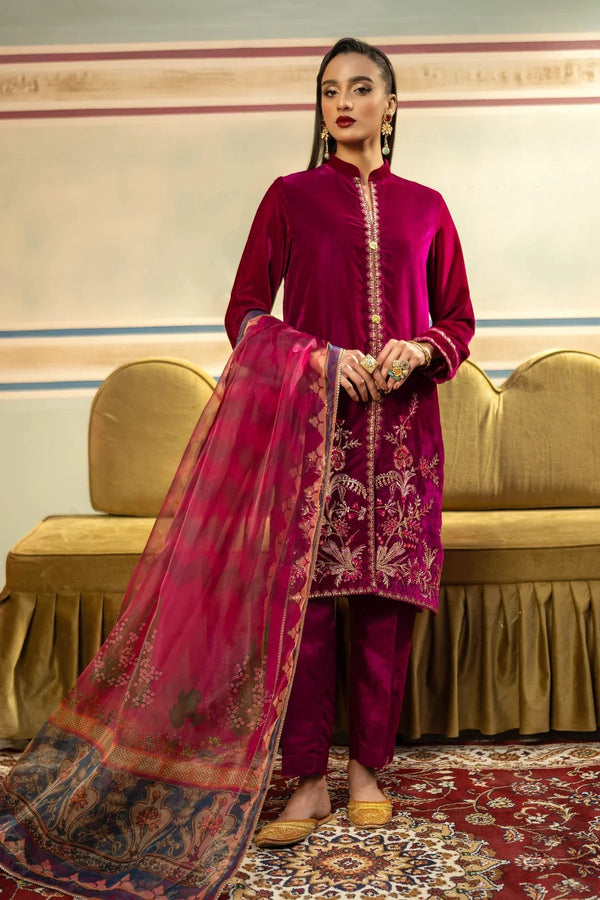 3 Pc Dyed Velvet Suit | MB - USW24 - 605 - NEW NAMAL PRET