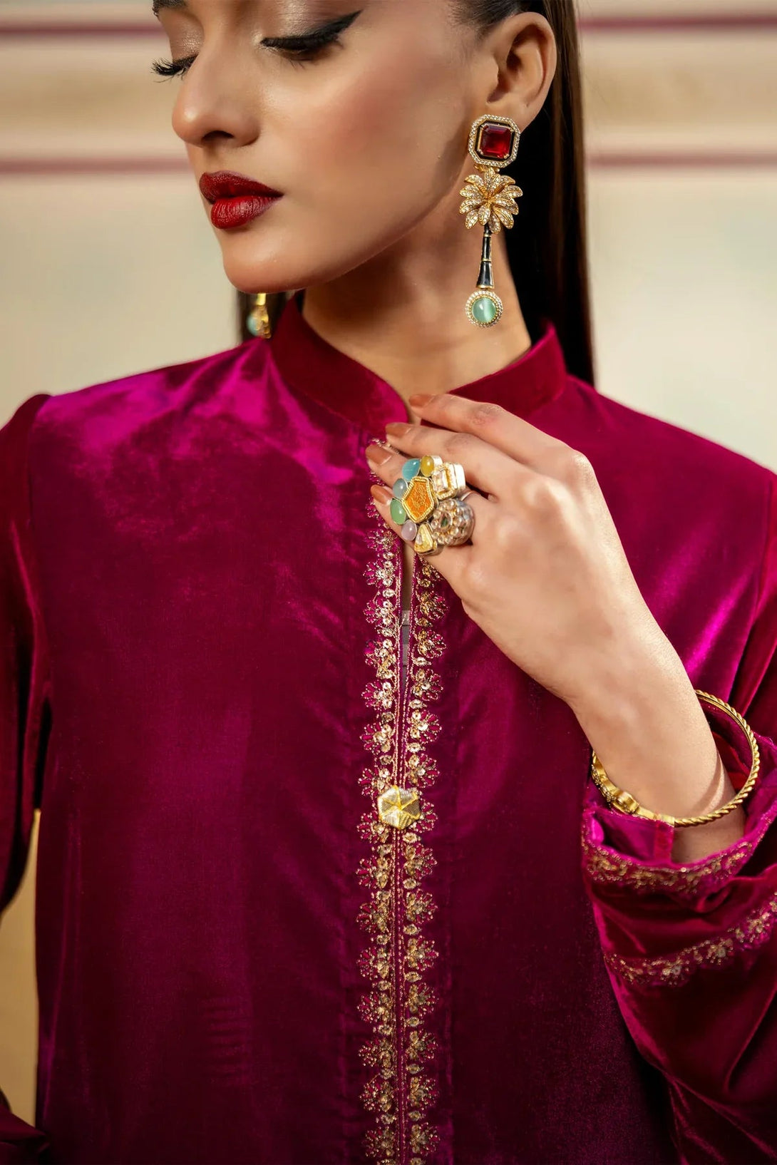 3 Pc Dyed Velvet Suit | MB - USW24 - 605 - NEW NAMAL PRET