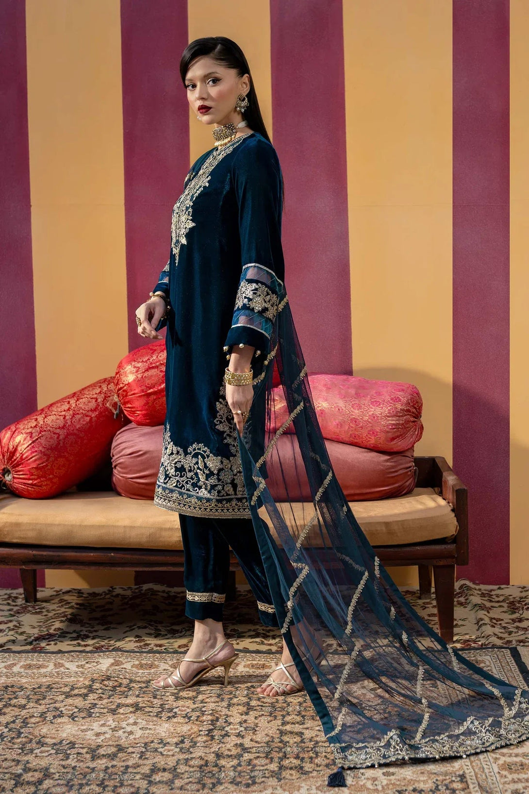 3 Pc Dyed Velvet Suit | MB - USW24 - 607 - NEW NAMAL PRET
