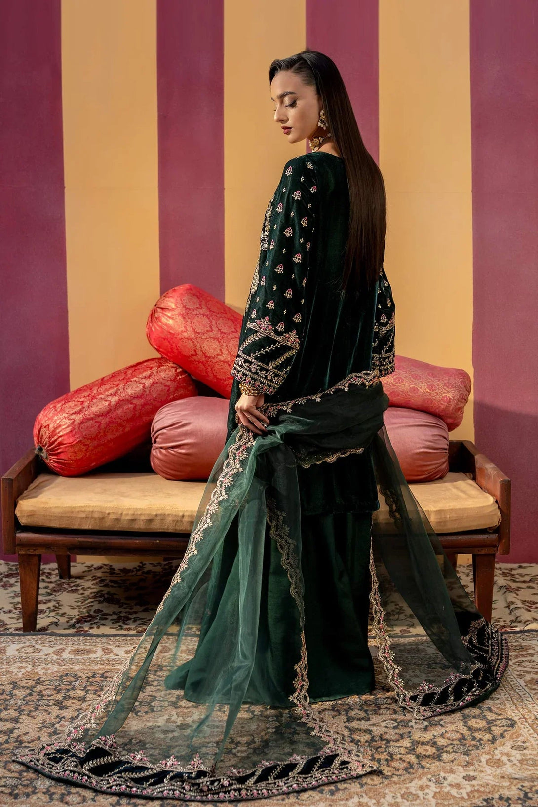 3 Pc Unstitched Dyed Velvet Suit | MB - USW24 - 606 - NEW NAMAL PRET