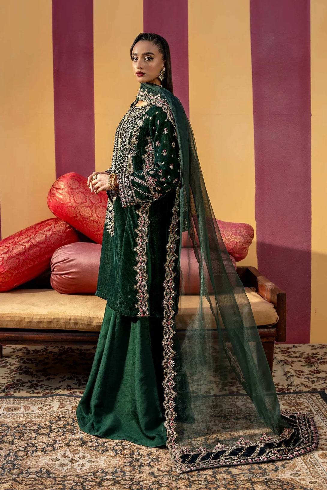 3 Pc Unstitched Dyed Velvet Suit | MB - USW24 - 606 - NEW NAMAL PRET