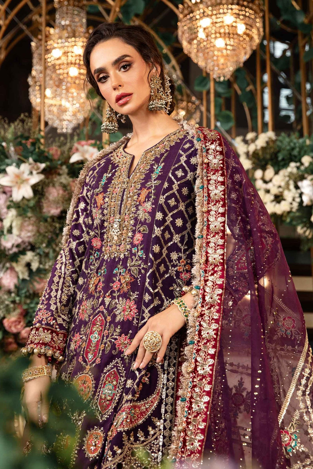 3 Piece Embroidered Raw Silk Suit | BD - 2903 - NEW NAMAL PRET