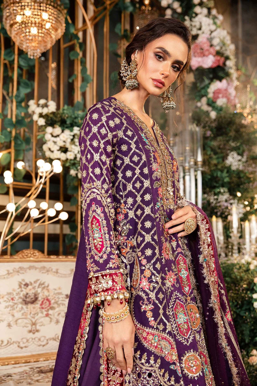 3 Piece Embroidered Raw Silk Suit | BD - 2903 - NEW NAMAL PRET