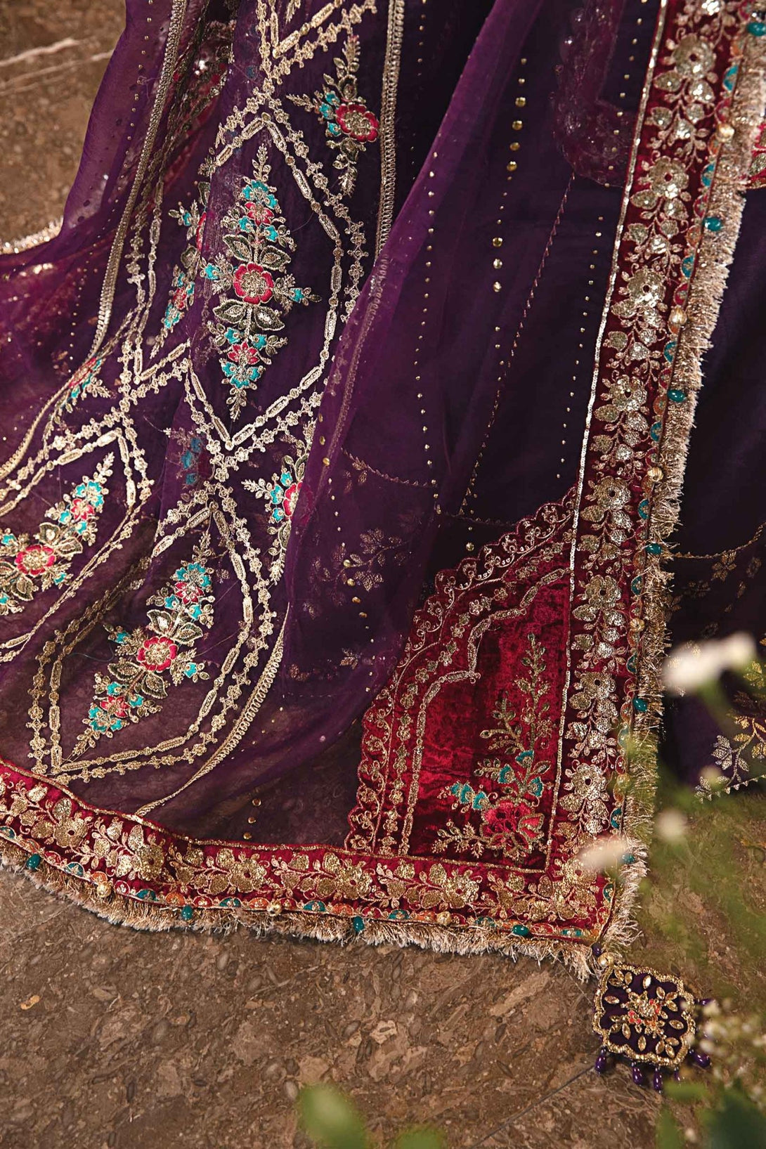 3 Piece Embroidered Raw Silk Suit | BD - 2903 - NEW NAMAL PRET