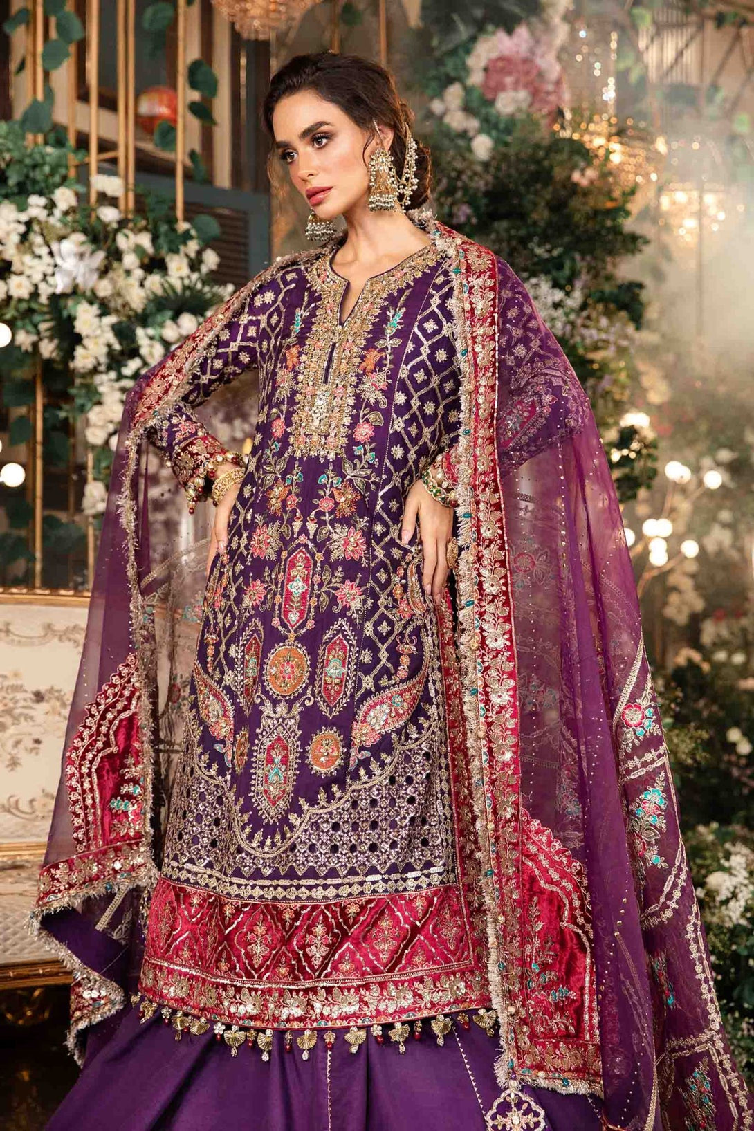 3 Piece Embroidered Raw Silk Suit | BD - 2903 - NEW NAMAL PRET