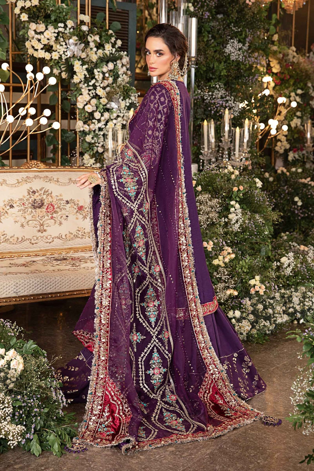 3 Piece Embroidered Raw Silk Suit | BD - 2903 - NEW NAMAL PRET