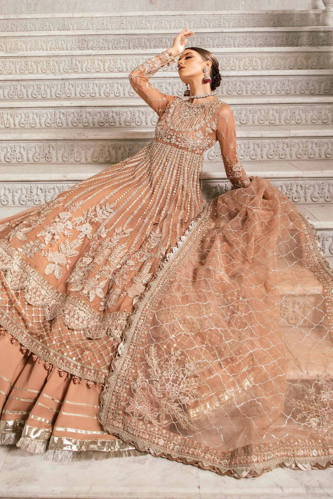 3 Piece Embroidered Suit | BD - 2804 - NEW NAMAL PRET