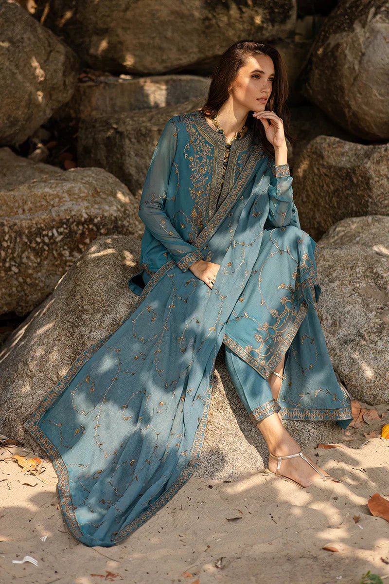 3 Piece Embroirdered Chiffon Aarvi - FW40059 - NEW NAMAL PRET