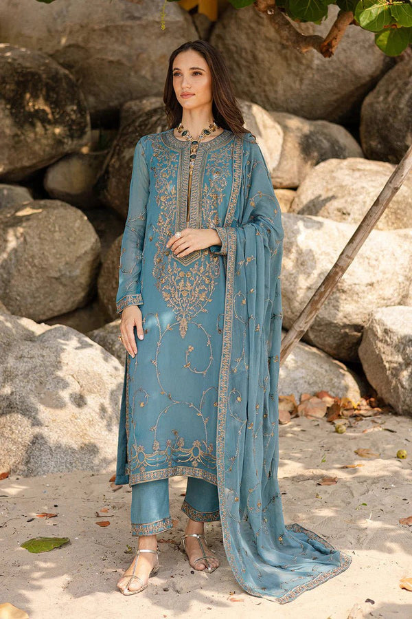 3 Piece Embroirdered Chiffon Aarvi - FW40059 - NEW NAMAL PRET