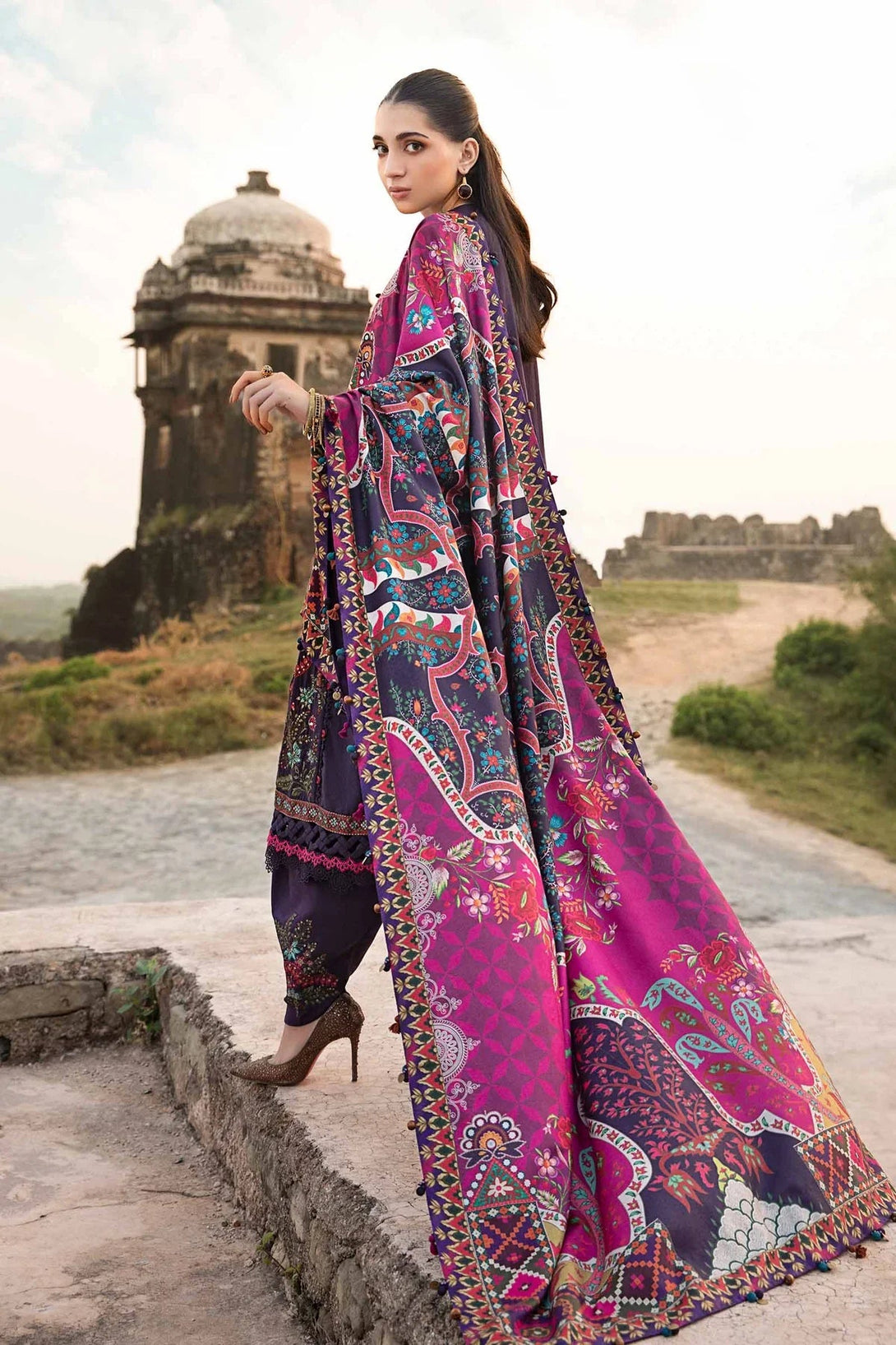 3 Piece Printed Linen Suit | MPT - 2402 - A - NEW NAMAL PRET