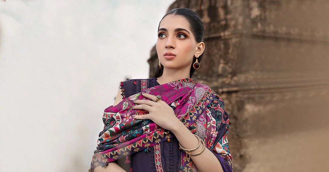 3 Piece Printed Linen Suit | MPT - 2402 - A - NEW NAMAL PRET