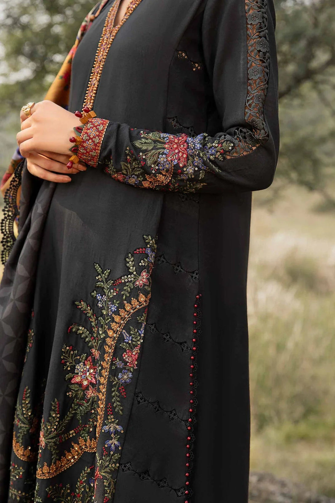 3 Piece Printed Linen Suit | MPT - 2402 - B - NEW NAMAL PRET