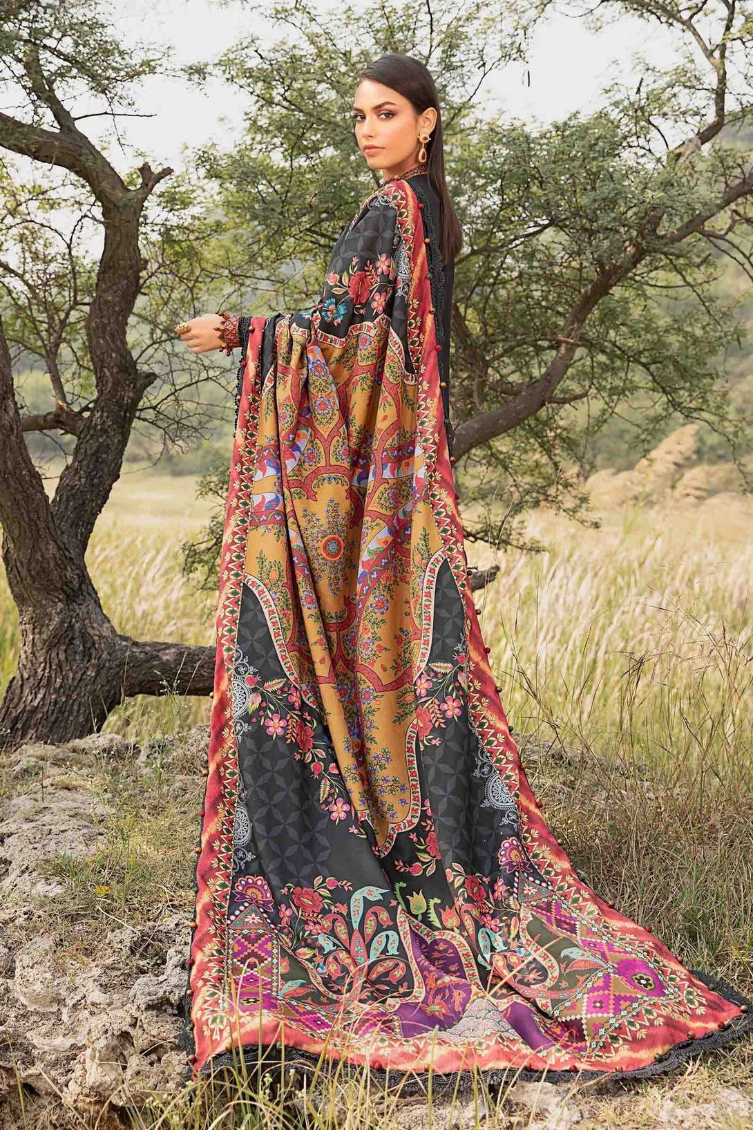 3 Piece Printed Linen Suit | MPT - 2402 - B - NEW NAMAL PRET