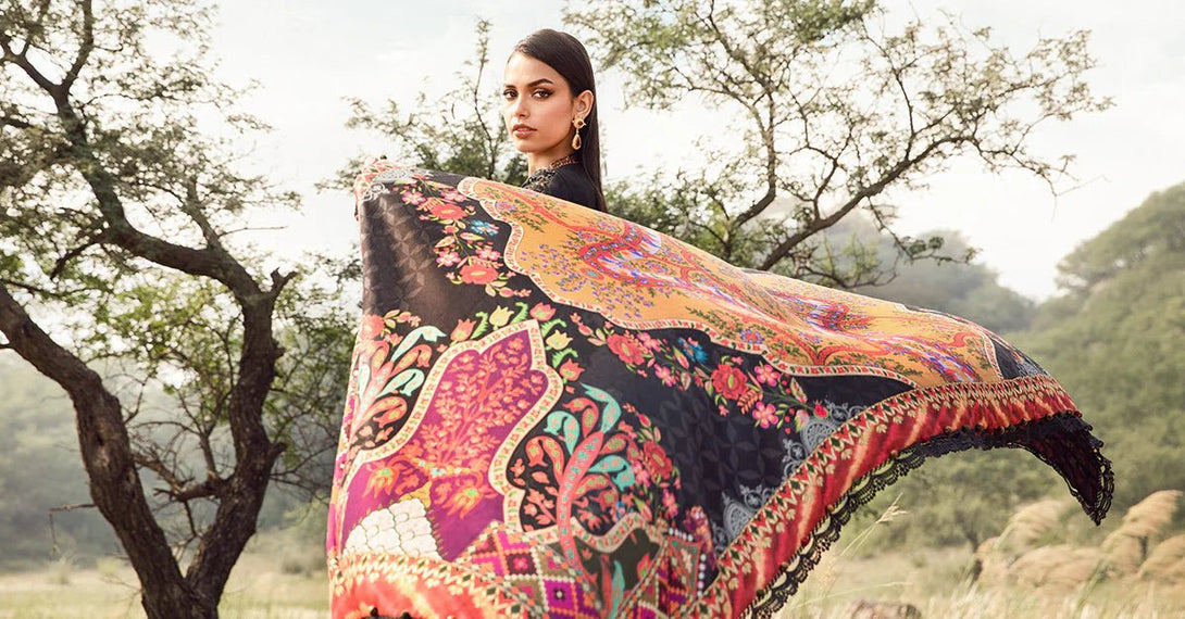 3 Piece Printed Linen Suit | MPT - 2402 - B - NEW NAMAL PRET