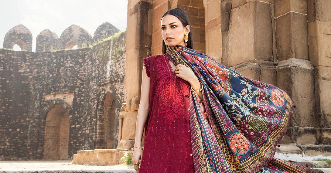3 Piece Printed Linen Suit | MPT - 2407 - B - NEW NAMAL PRET