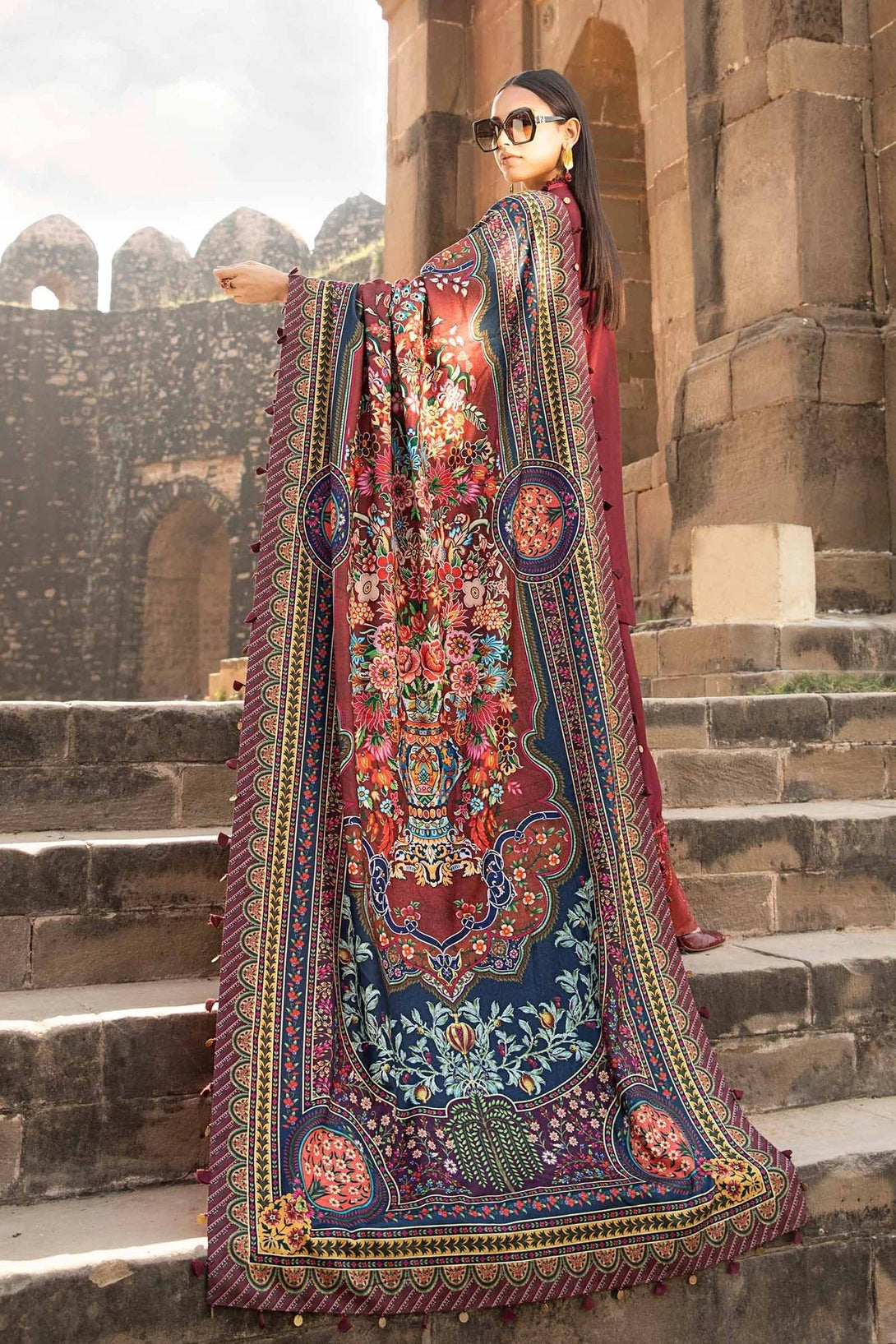 3 Piece Printed Linen Suit | MPT - 2407 - B - NEW NAMAL PRET