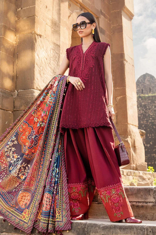 3 Piece Printed Linen Suit | MPT - 2407 - B - NEW NAMAL PRET