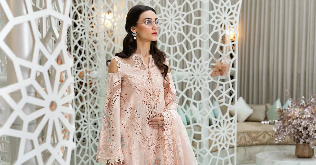 3 Piece stitched Embroidered Dobby Lawn Suit | D - 2513 - A - NEW NAMAL PRET
