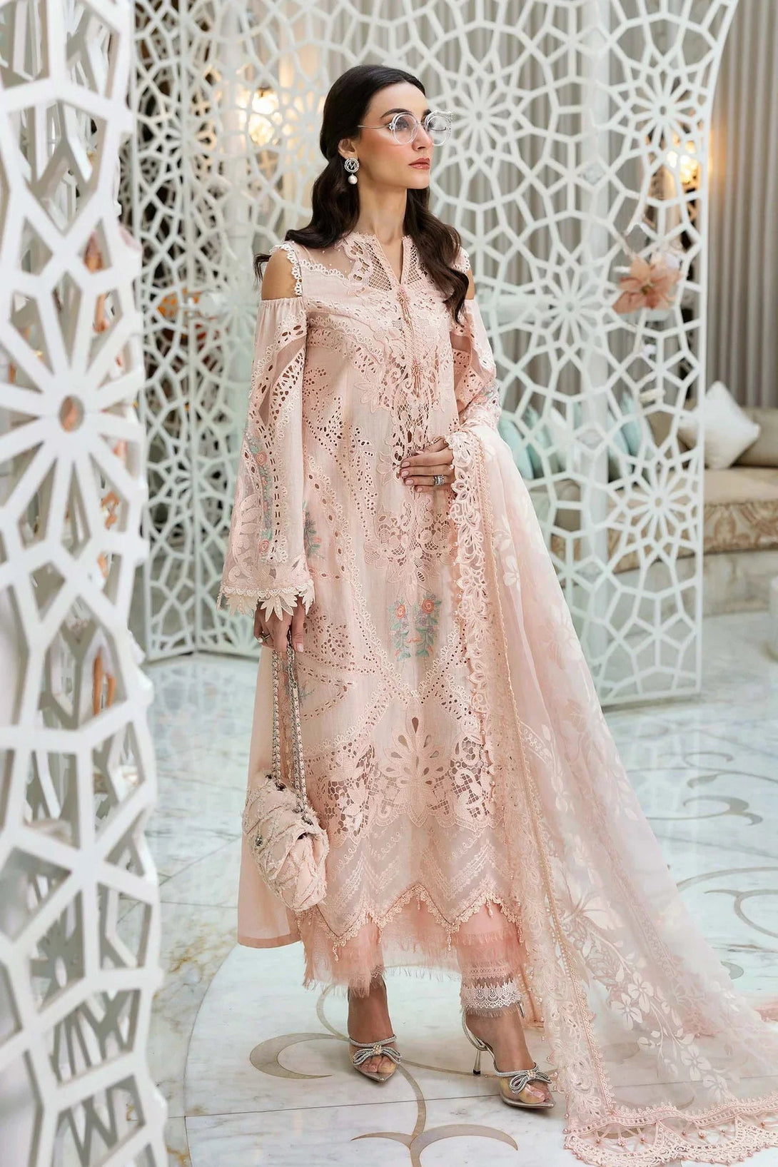 3 Piece stitched Embroidered Dobby Lawn Suit | D - 2513 - A - NEW NAMAL PRET
