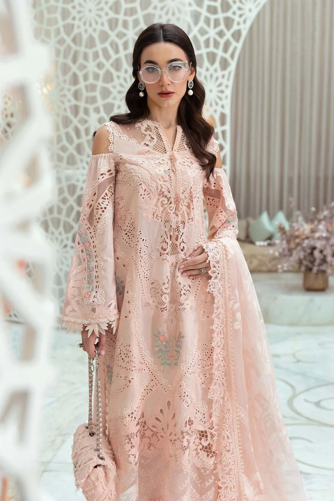 3 Piece stitched Embroidered Dobby Lawn Suit | D - 2513 - A - NEW NAMAL PRET