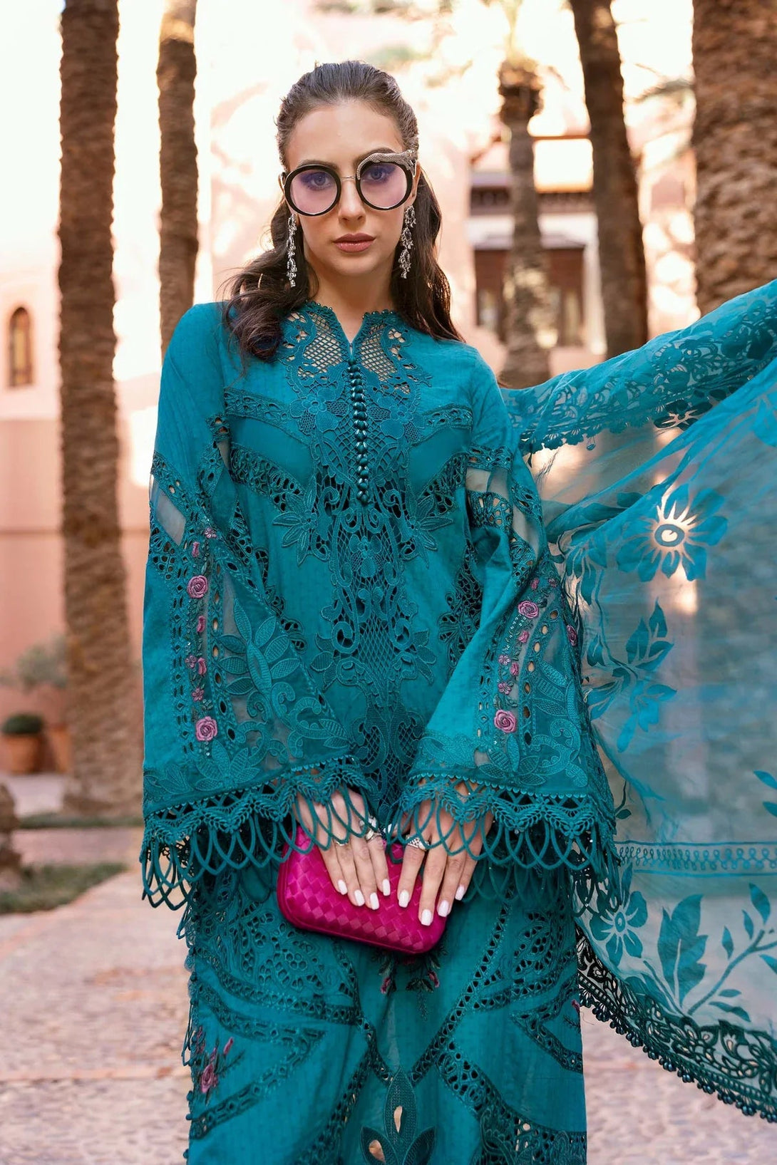 3 Piece stitched Embroidered Dobby Lawn Suit | D - 2513 - B - NEW NAMAL PRET