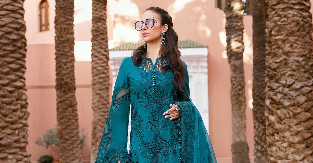 3 Piece stitched Embroidered Dobby Lawn Suit | D - 2513 - B - NEW NAMAL PRET