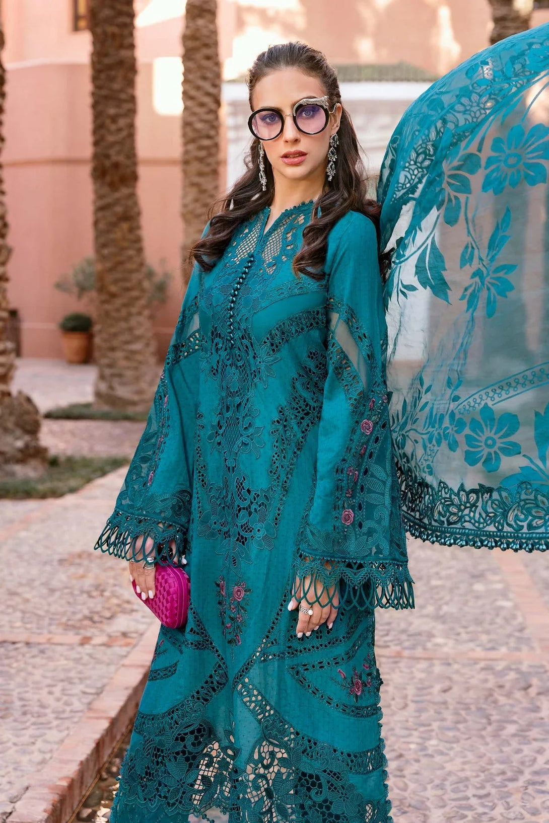 3 Piece stitched Embroidered Dobby Lawn Suit | D - 2513 - B - NEW NAMAL PRET