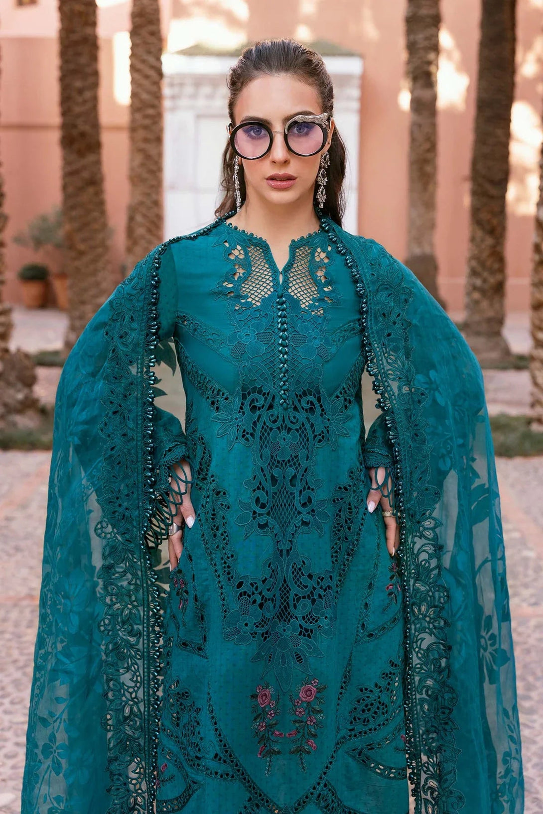 3 Piece stitched Embroidered Dobby Lawn Suit | D - 2513 - B - NEW NAMAL PRET
