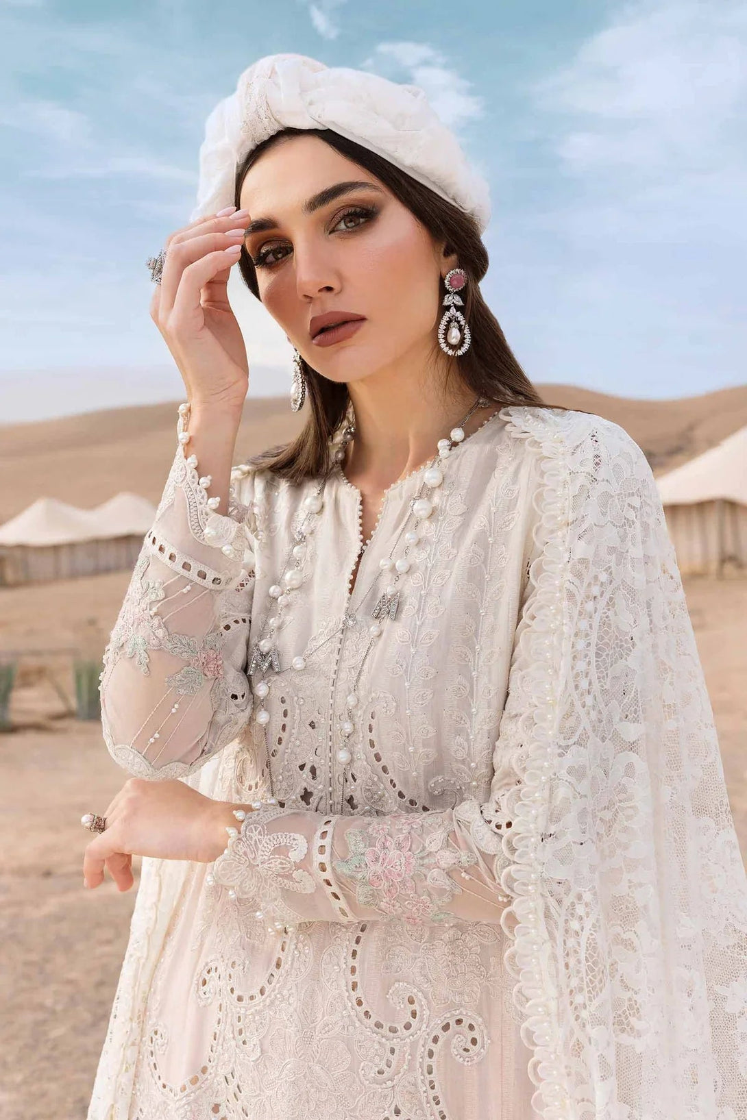 3 Piece stitched Embroidered Dobby Lawn Suit | D - 2515 - A - NEW NAMAL PRET