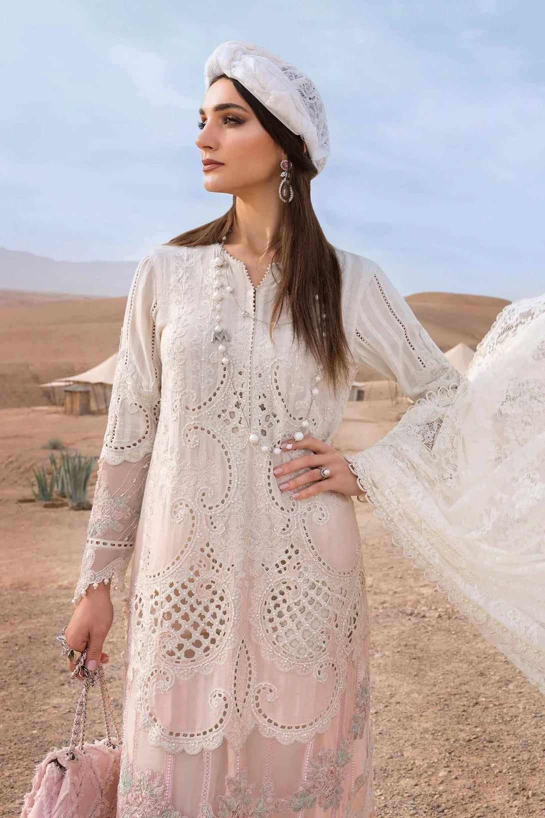 3 Piece stitched Embroidered Dobby Lawn Suit | D - 2515 - A - NEW NAMAL PRET