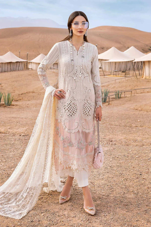 3 Piece stitched Embroidered Dobby Lawn Suit | D - 2515 - A - NEW NAMAL PRET