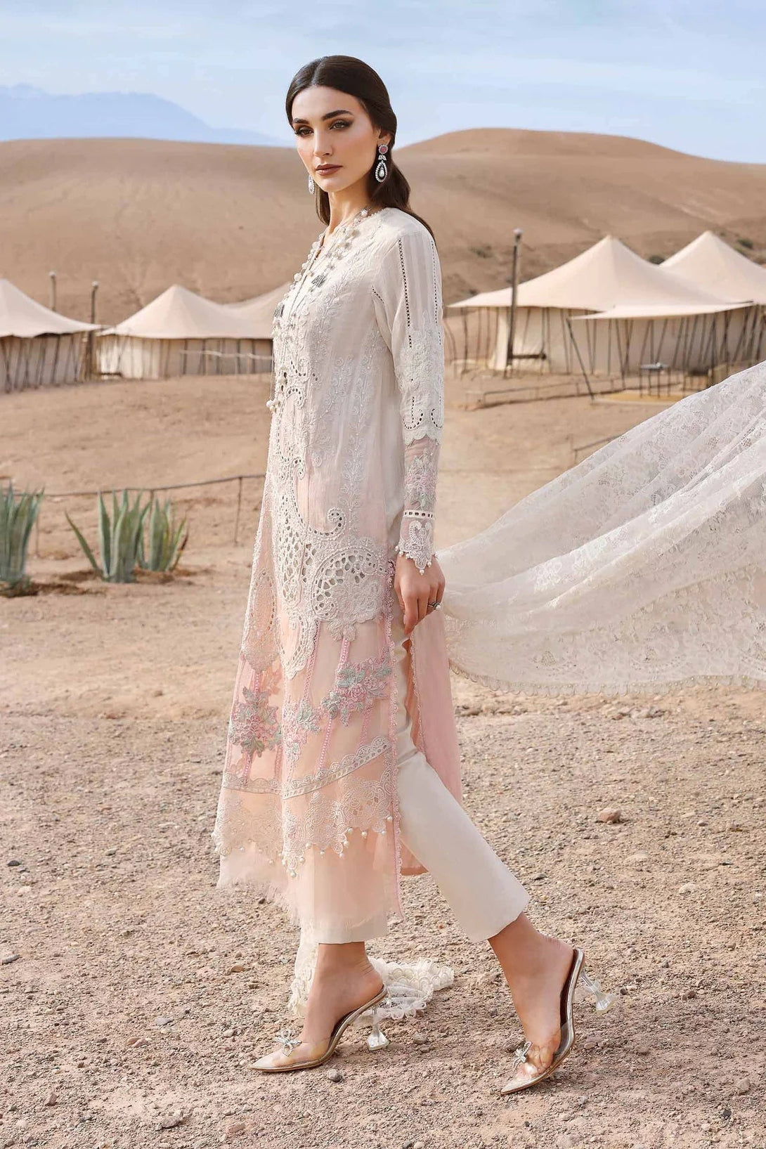 3 Piece stitched Embroidered Dobby Lawn Suit | D - 2515 - A - NEW NAMAL PRET