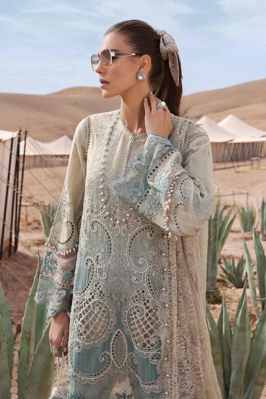 3 Piece stitched Embroidered Dobby Lawn Suit | D - 2515 - B - NEW NAMAL PRET