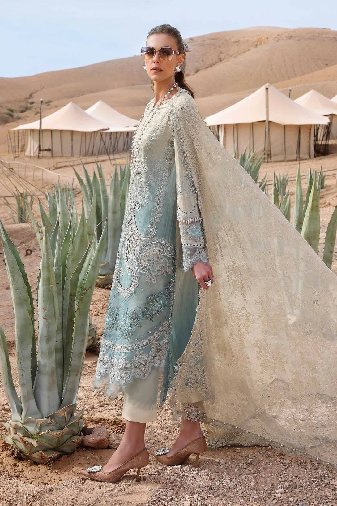 3 Piece stitched Embroidered Dobby Lawn Suit | D - 2515 - B - NEW NAMAL PRET