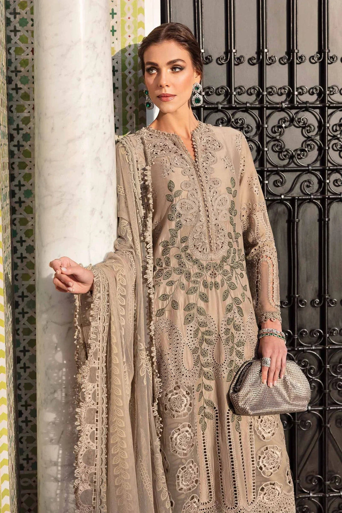 3 Piece stitched Embroidered Lawn Suit | D - 2503 - A - NEW NAMAL PRET