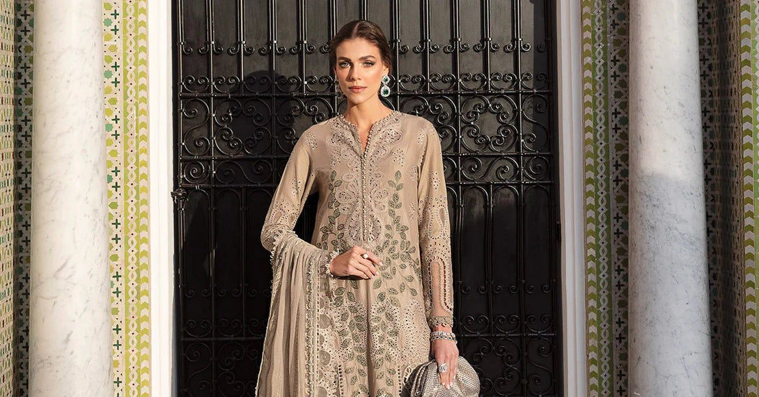 3 Piece stitched Embroidered Lawn Suit | D - 2503 - A - NEW NAMAL PRET
