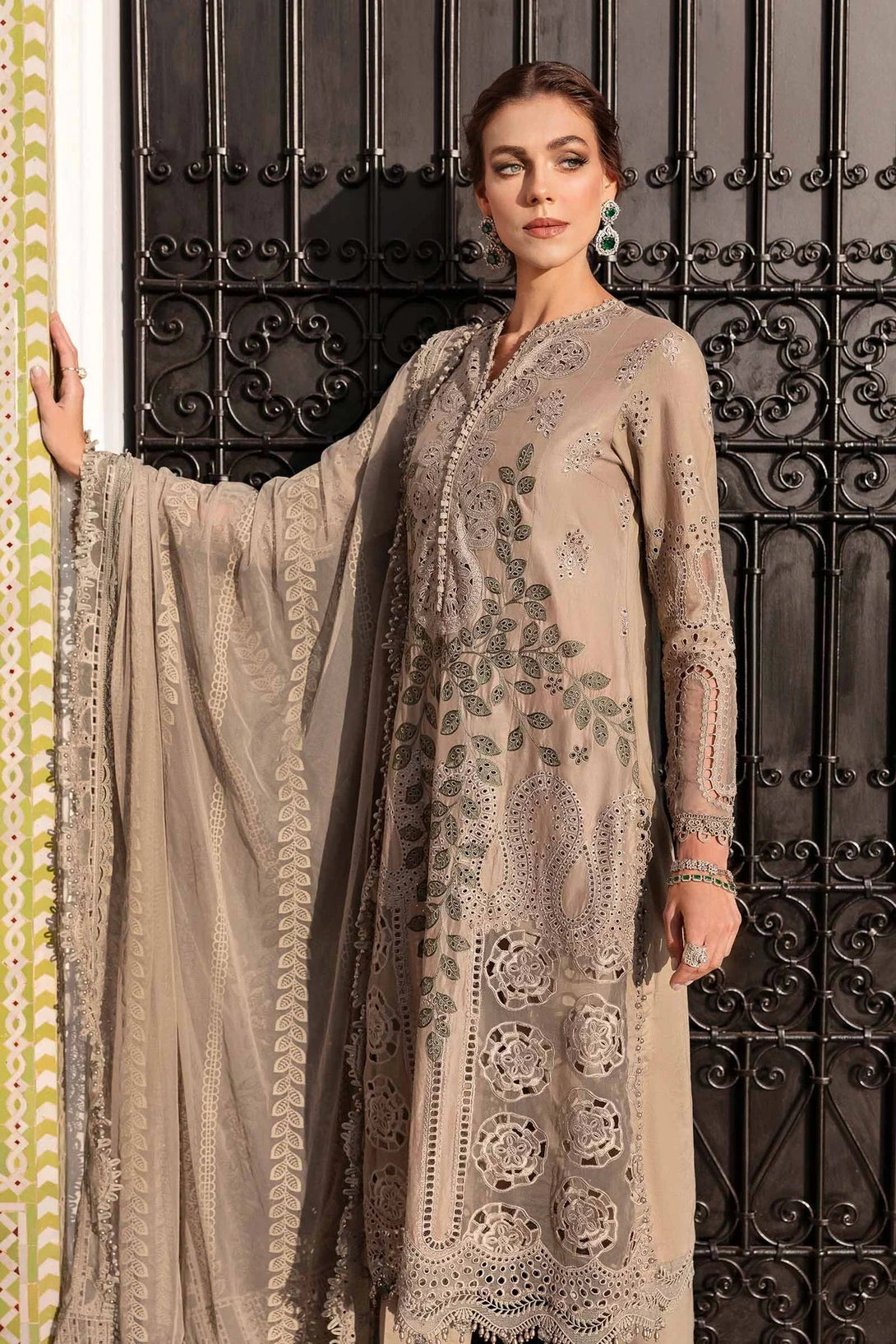 3 Piece stitched Embroidered Lawn Suit | D - 2503 - A - NEW NAMAL PRET