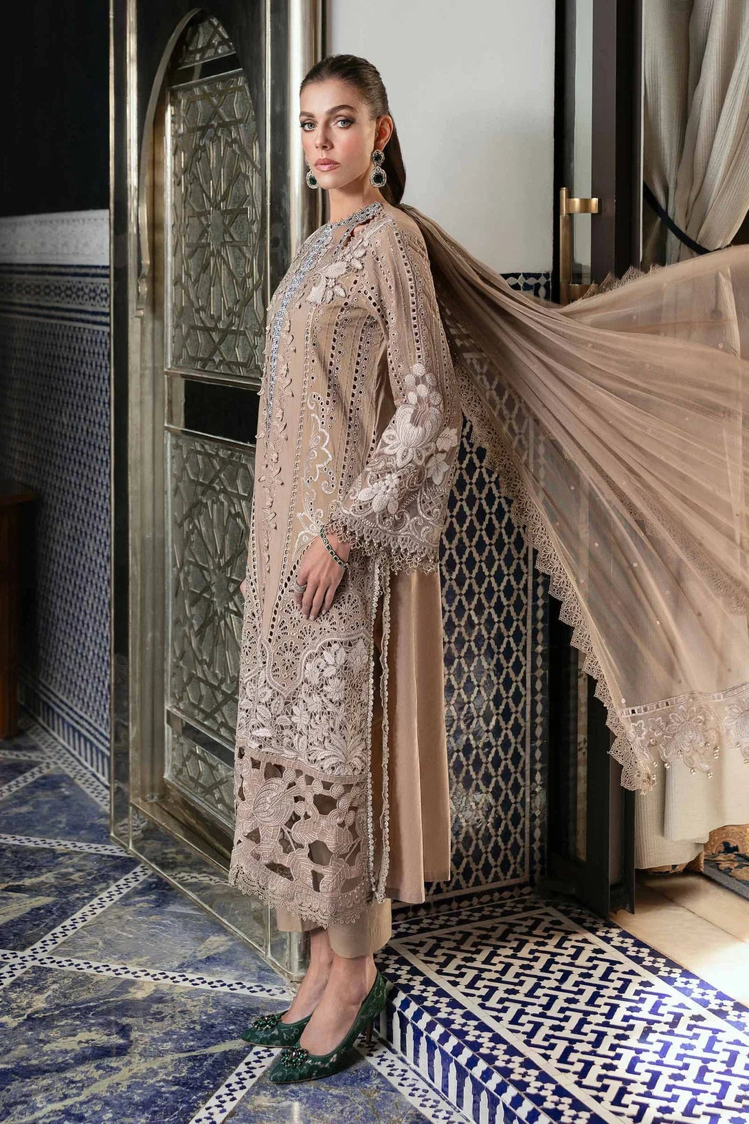 3 Piece stitched Embroidered Lawn Suit | D - 2503 - A - NEW NAMAL PRET