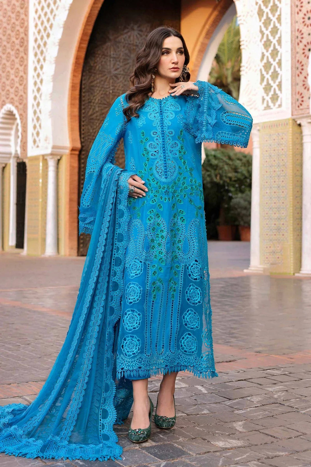 3 Piece stitched Embroidered Lawn Suit | D - 2503 - B - NEW NAMAL PRET
