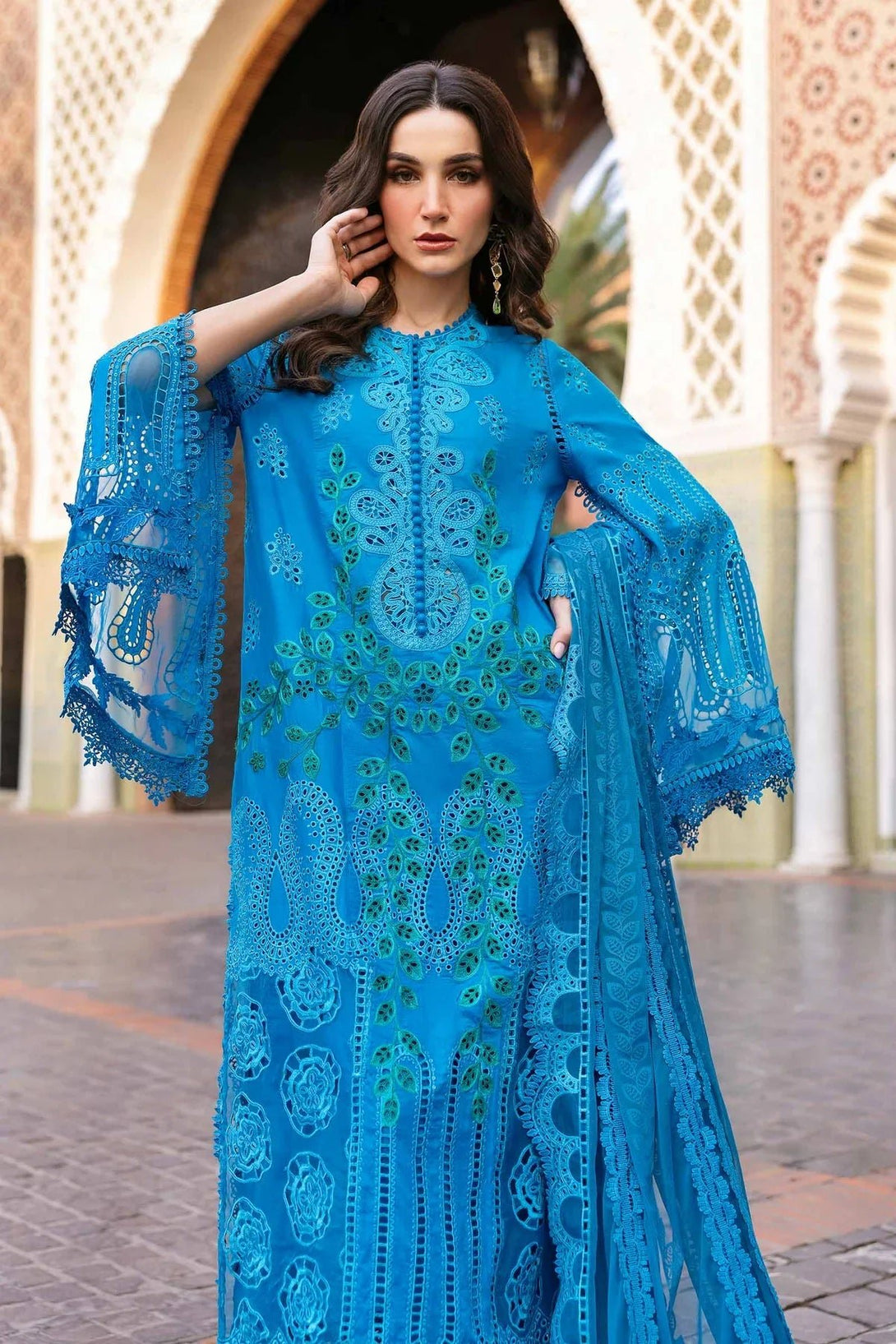 3 Piece stitched Embroidered Lawn Suit | D - 2503 - B - NEW NAMAL PRET