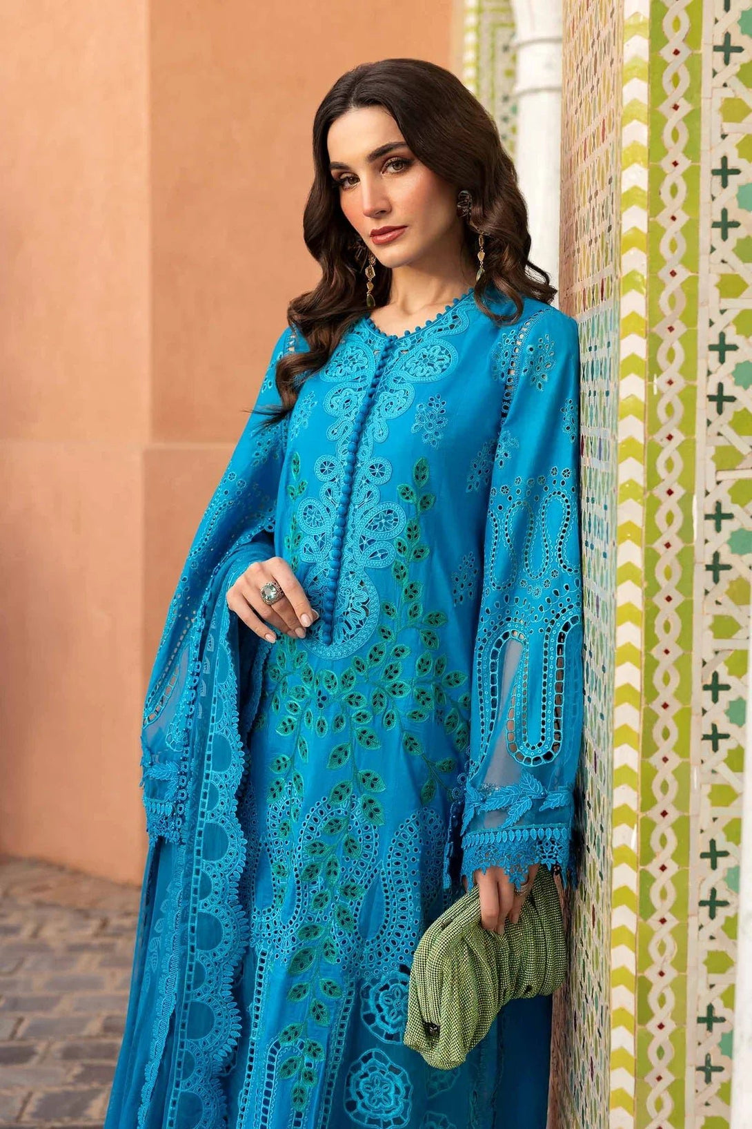 3 Piece stitched Embroidered Lawn Suit | D - 2503 - B - NEW NAMAL PRET
