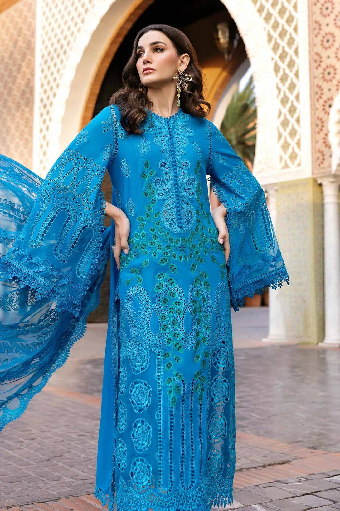 3 Piece stitched Embroidered Lawn Suit | D - 2503 - B - NEW NAMAL PRET