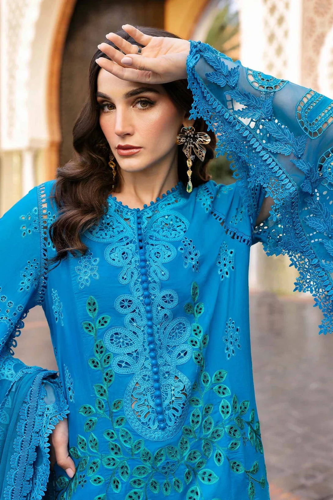 3 Piece stitched Embroidered Lawn Suit | D - 2503 - B - NEW NAMAL PRET
