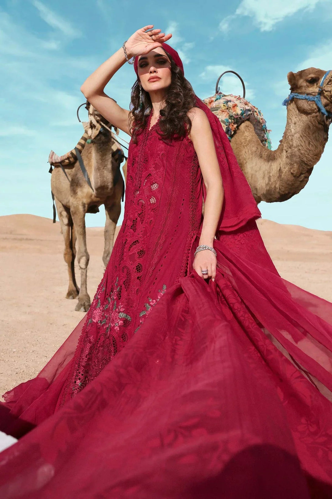 3 Piece stitched Embroidered Lawn Suit | D - 2504 - A - NEW NAMAL PRET