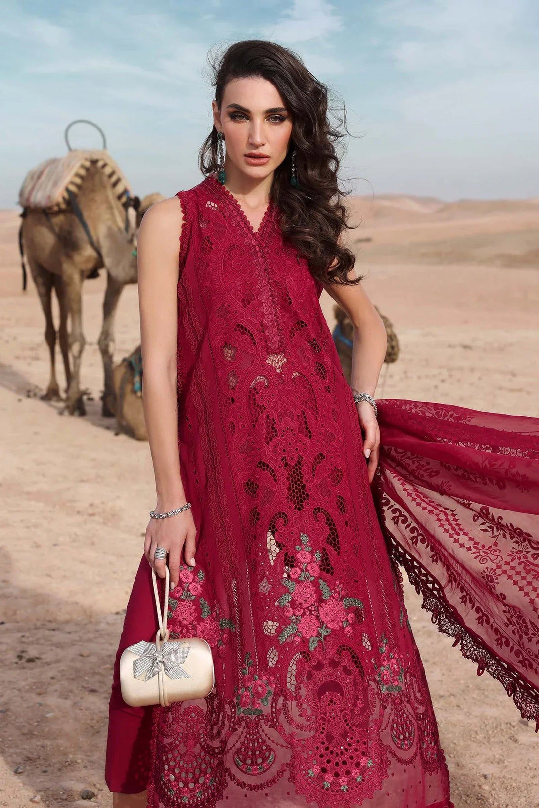 3 Piece stitched Embroidered Lawn Suit | D - 2504 - A - NEW NAMAL PRET